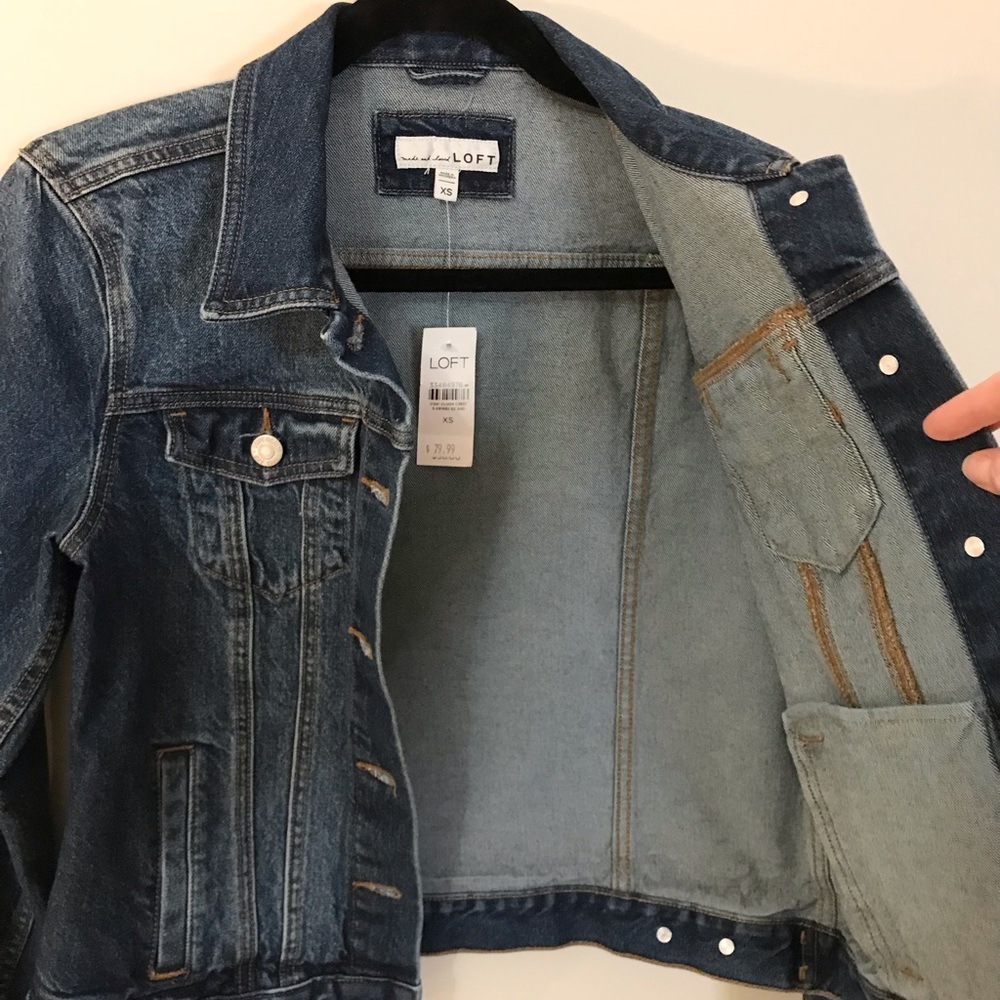 Loft Denim Trucker Jacket NWT - Picture 5 of 15